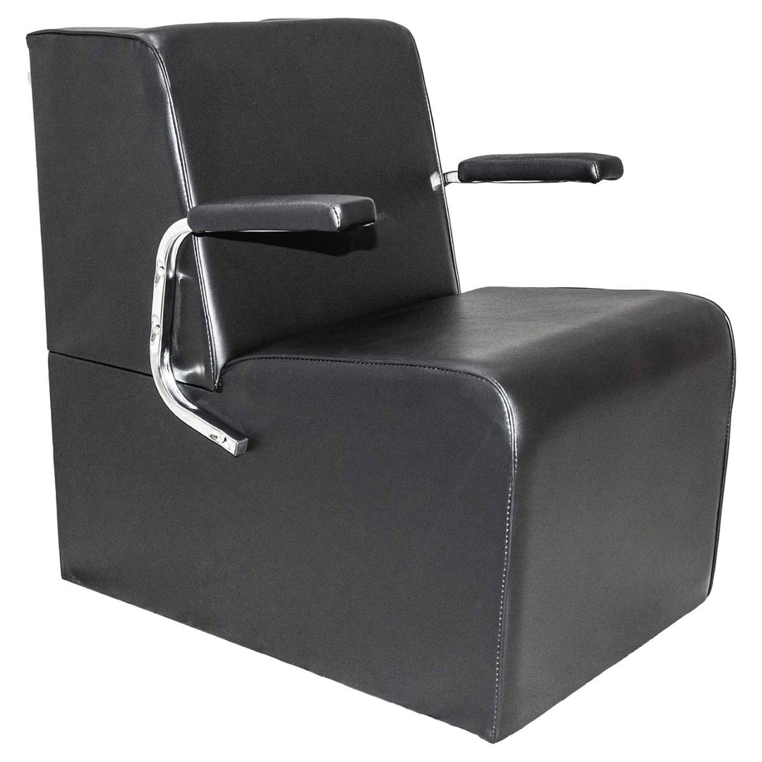 PureSana Chromium Auto Reclining Vinyl Shampoo Chair and Hair Dryer Chair, Black