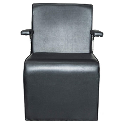 PureSana Chromium Anastasia Vinyl Professional Platform Hair Dryer Chair, Black