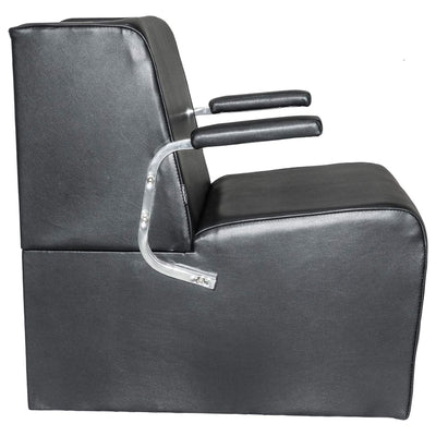 PureSana Chromium Vinyl Professional Platform Hair Dryer Chair, Black (Open Box) - VMInnovations