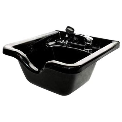 PureSana Chromium Square Professional Shampoo Bowl & Fixture Set,Black(Open Box)