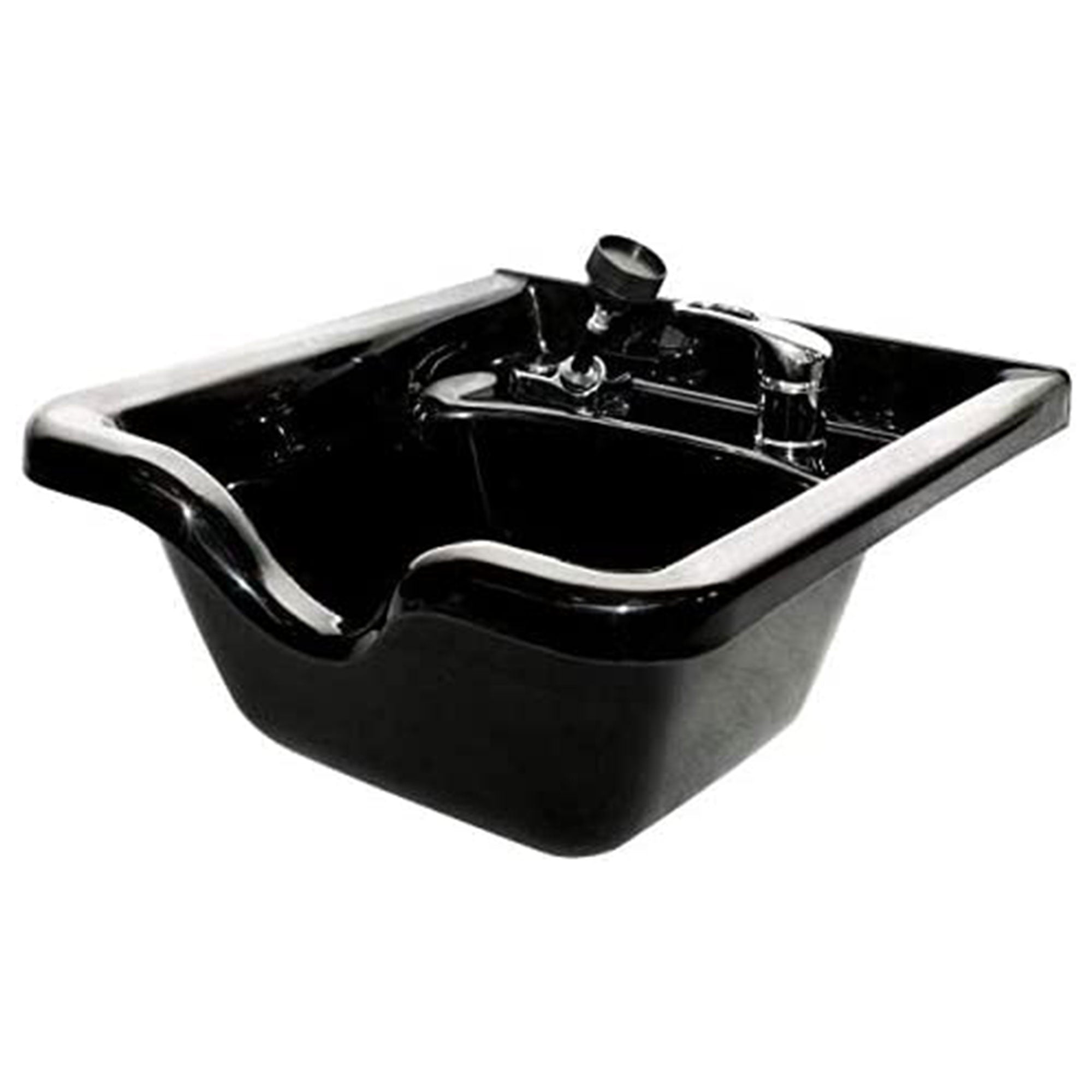 PureSana Chromium 4 Pack Plastic Salon Bowls Square Sink Tubs for Washing, Black - VMInnovations
