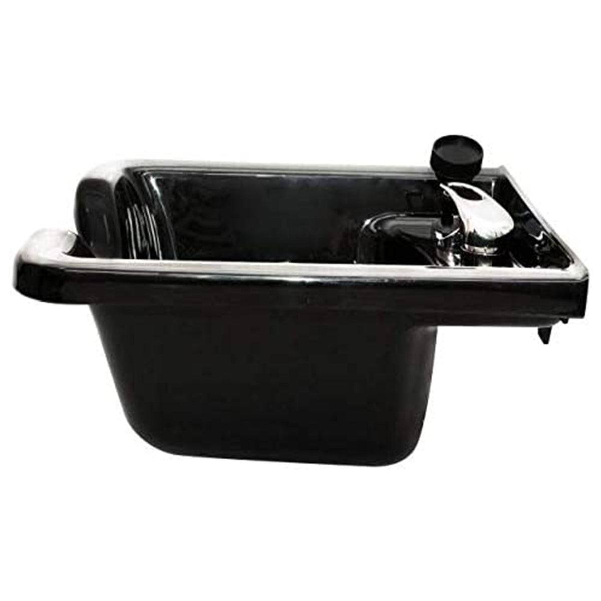 PureSana Chromium 3 Pack Plastic Salon Bowls Square Sink Tubs for Washing, Black - VMInnovations