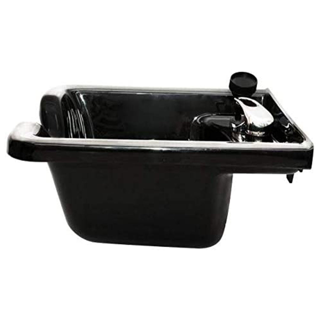 PureSana Square Professional Grade Shampoo Bowl & Fixture Set, Black (Used)