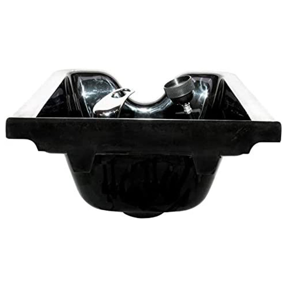 PureSana Chromium 4 Pack Plastic Salon Bowls Square Sink Tubs for Washing, Black