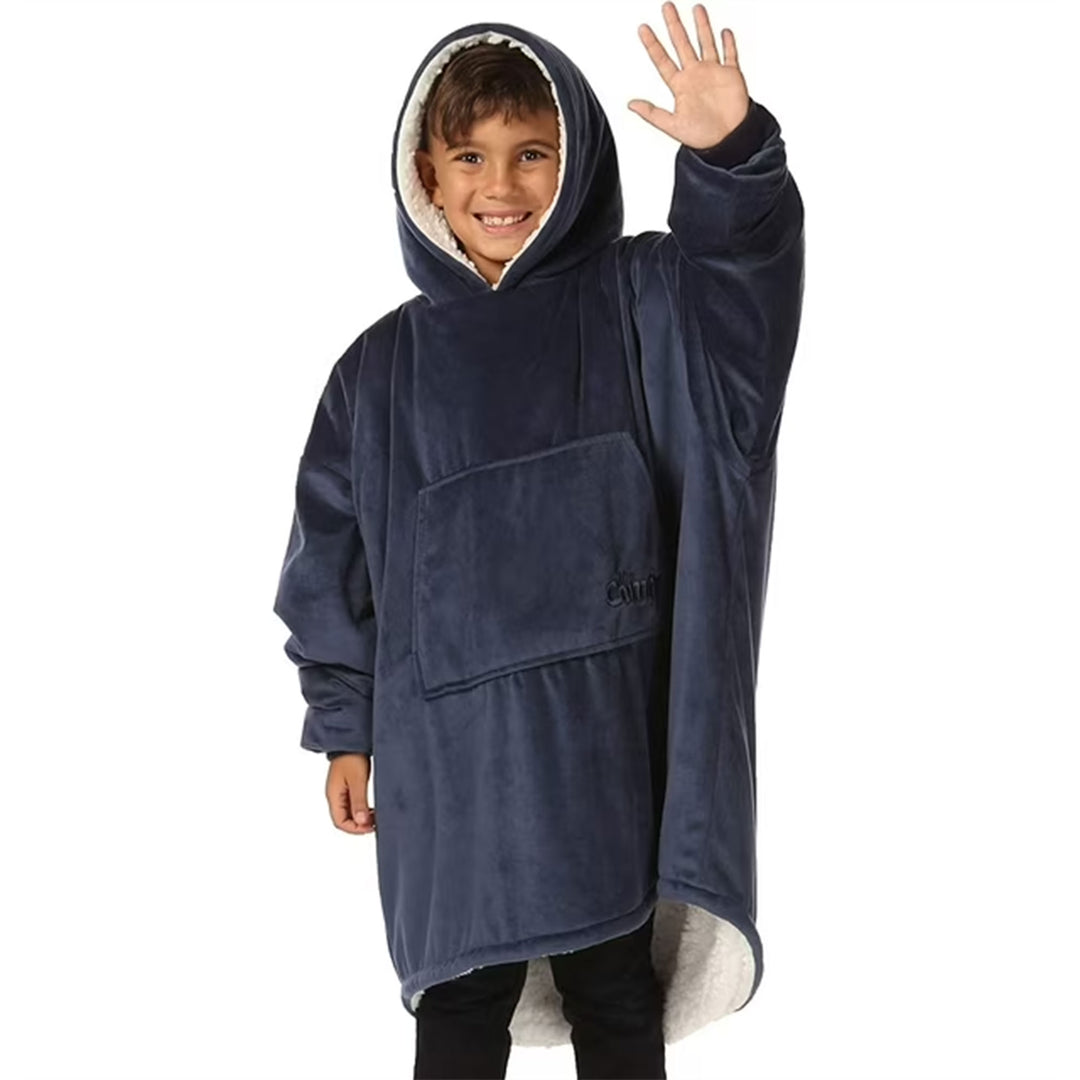 The Comfy Original Wearable Blanket Hoodie with Pocket, Blue (Open Box) - VMInnovations