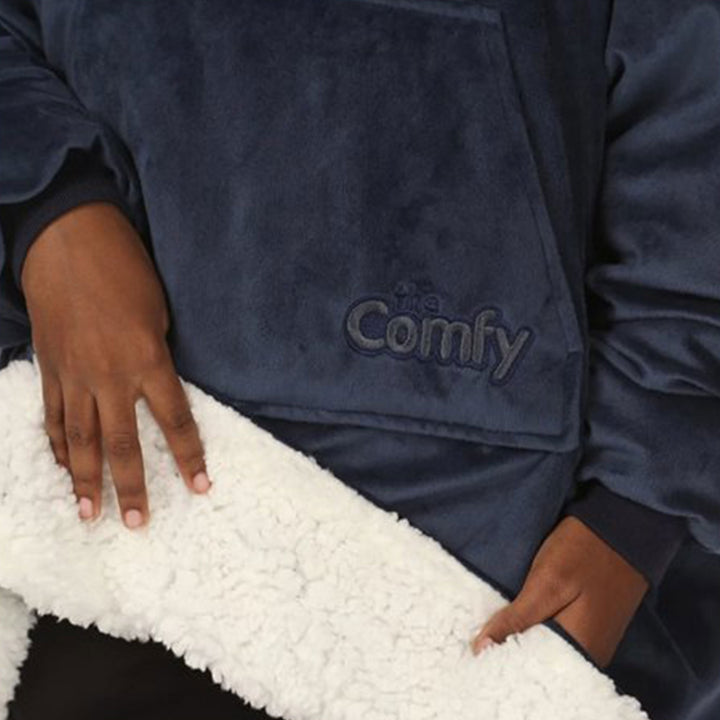 The Comfy Original Wearable Blanket Hoodie with Pocket, Blue (Open Box) - VMInnovations