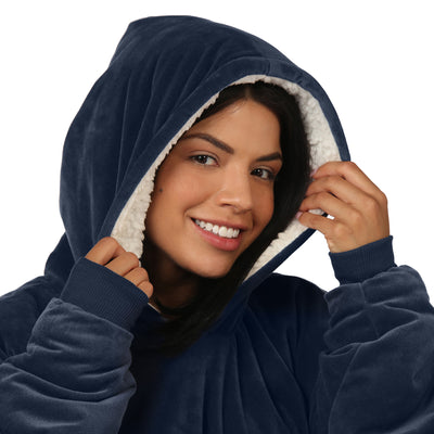 The Comfy Original Oversized Microfiber Sherpa Wearable Blanket for Adults, Blue