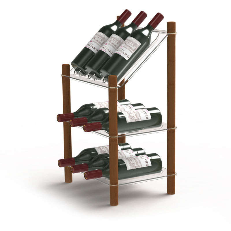 Life Story MyWinebar 9 Bottle Wine Holder Storage Rack Stand w/ Display Shelf