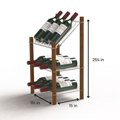 Life Story MyWinebar 9 Bottle Wine Holder Storage Rack Stand w/ Display Shelf