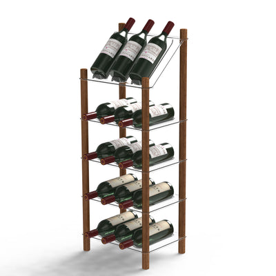 Life Story MyWinebar 15 Bottle Wine Holder Storage Rack Stand with Display Shelf
