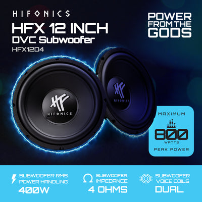 HIFONICS 12" 1600W Car Audio Subwoofer Speaker, 2 Pack & QPower Ported Enclosure - VMInnovations