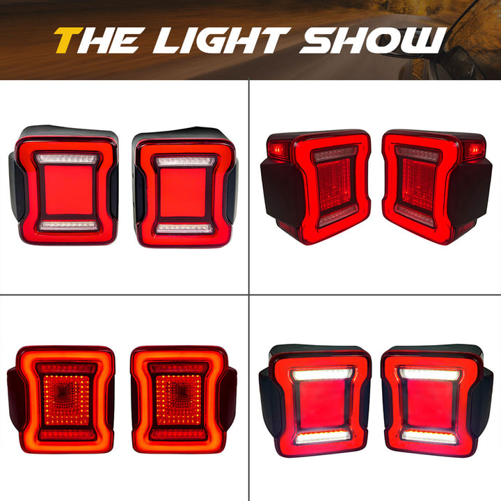 AMERICAN MODIFIED Red V2 Tunnel Tail Lights-2018-20 Jeep Wrangler JL(Open Box) - VMInnovations