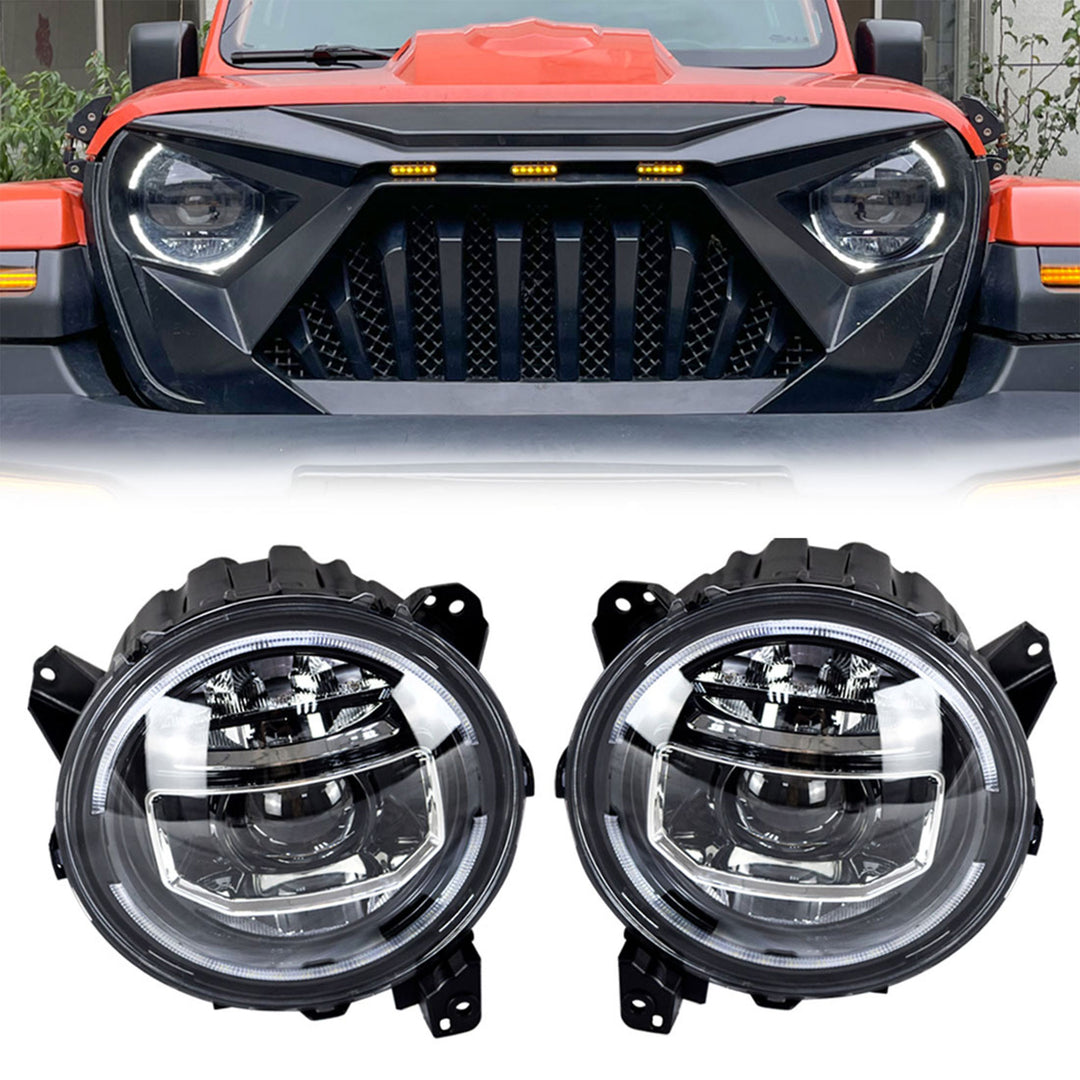 AMERICAN MODIFIED LED Round Halo Headlight for 18-22 Wrangler JL,Gladiator JT - VMInnovations
