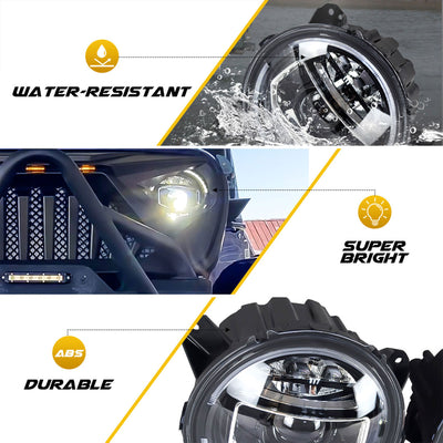AMERICAN MODIFIED LED Round Halo Headlight for 18-22 Wrangler JL,Gladiator JT - VMInnovations