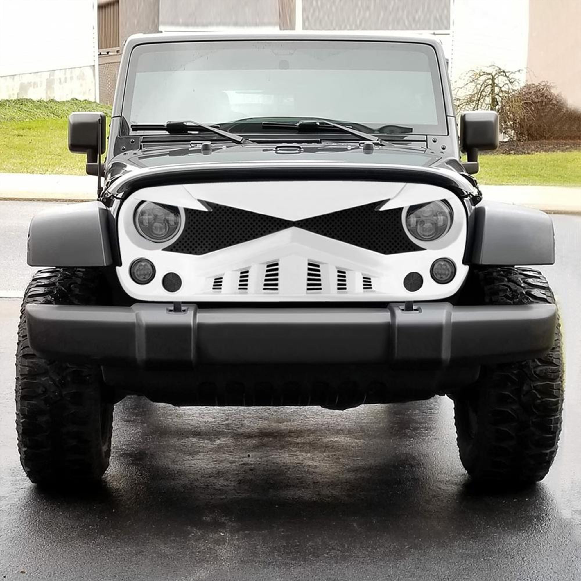 AMERICAN Front Hawke Grille Compatible with 2007-2018 Jeep Wrangler JK(Open Box) - VMInnovations