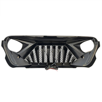 AMERICAN MODIFIED GAMERICAN MODIFIED Goliath Grille w/ LED Amber Lights Compatible with Jeep 2018+ Wrangler JL and 2020+ Gladiator JT Models w/o TrailCam, Matte Blackoliath Grille for 2018+ Jeep Wrangler JL & 2020+ Gladiator JT