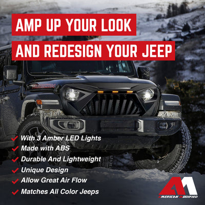AMERICAN MODIFIED Goliath Grille for 2018+ Wrangler & 2020+ Gladiator (Open Box) - VMInnovations