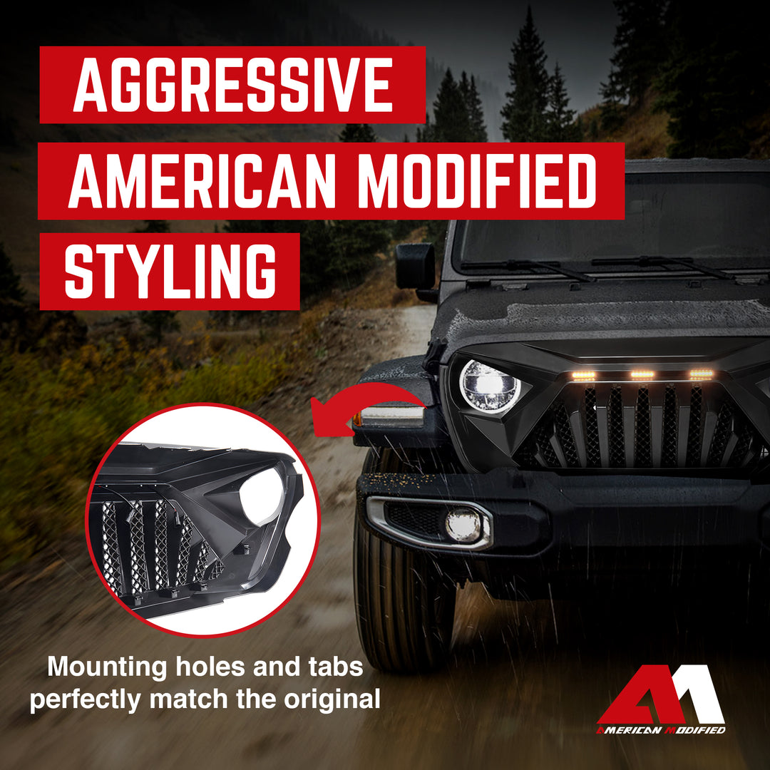 AMERICAN MODIFIED Goliath Grille for 2018+ Wrangler & 2020+ Gladiator (Open Box)