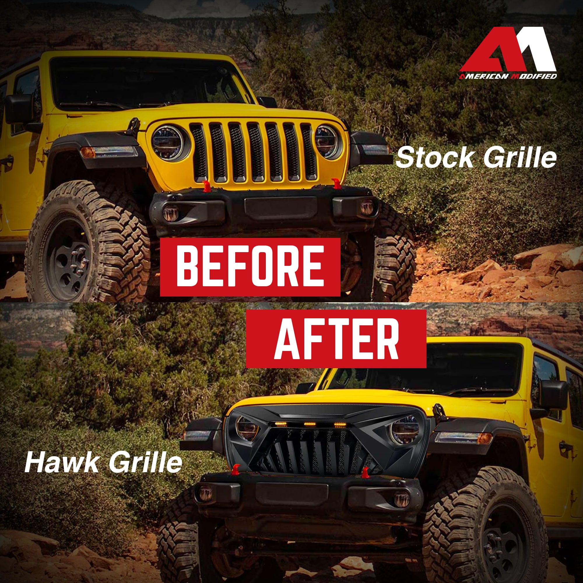 AMERICAN MODIFIED Goliath Grille for 2018+ Wrangler & 2020+ Gladiator (Open Box) - VMInnovations