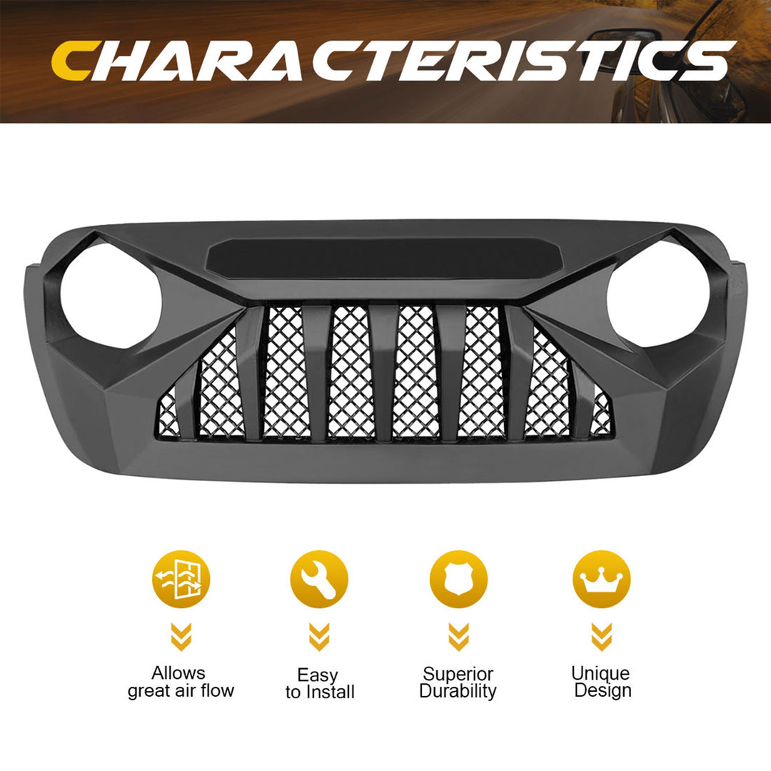 Demon Grille for 2018+ Jeep Wrangler JL & 2020+ Gladiator JT (Open Box) - VMInnovations