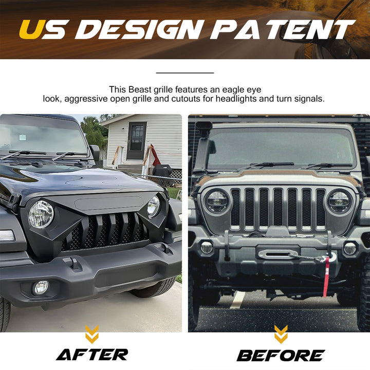 AMERICAN MODIFIED Demon Grille for 2018+ Jeep Wrangler JL & 2020+ Gladiator JT