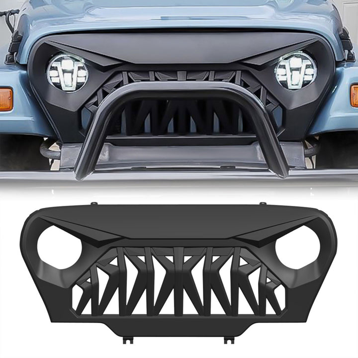 AMERICAN MODIFIED Shark Grille Compatible w/ 1997-2006 Jeep Wrangler TL or LJ