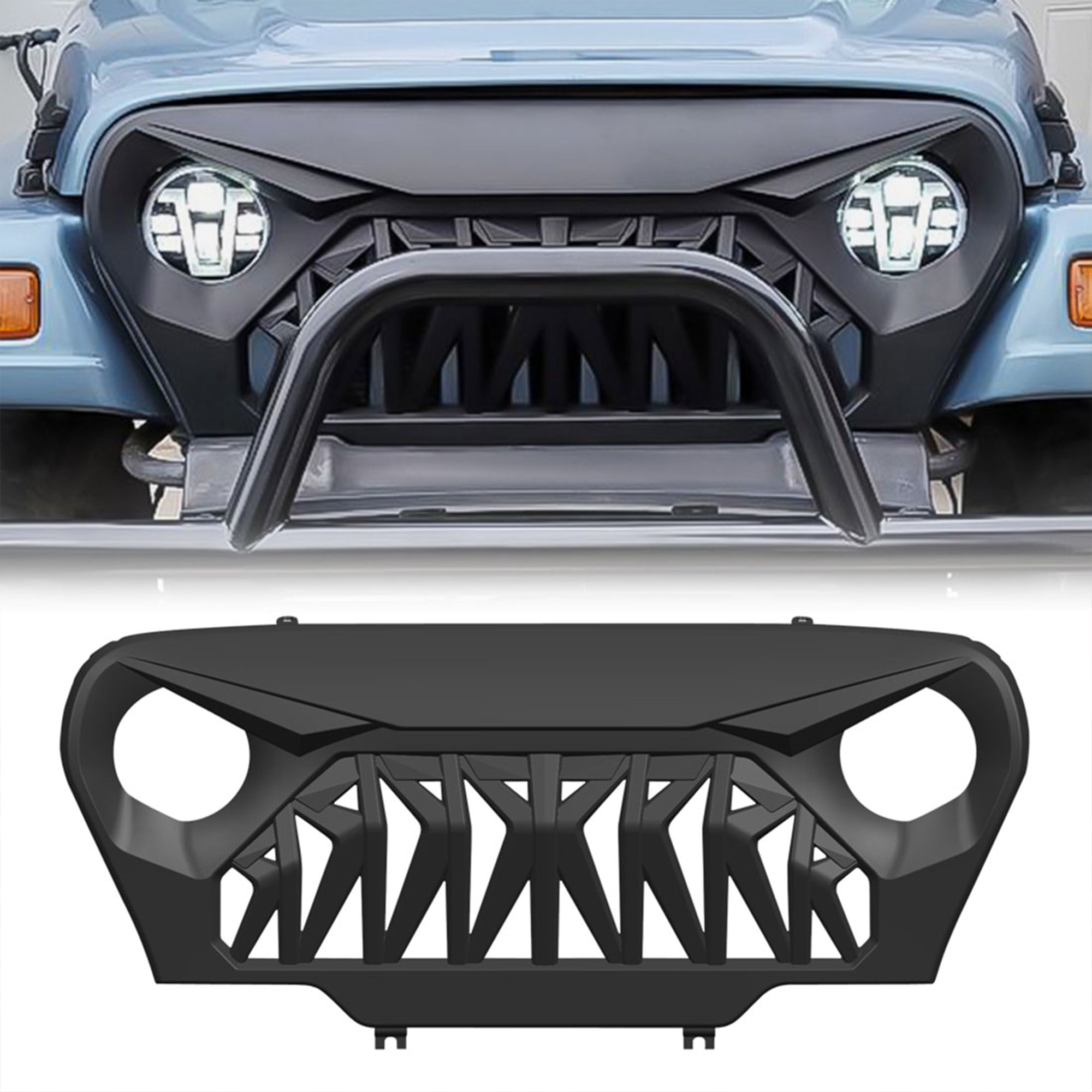 AMERICAN MODIFIED Shark Grille Compatible w/ 97-06 Jeep Wrangler TL or LJ (Used) - VMInnovations