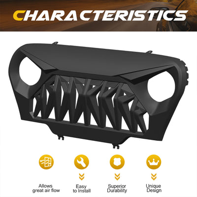 AMERICAN MODIFIED Shark Grille for 1997-2006 Jeep Wrangler TL or LJ (Open Box) - VMInnovations