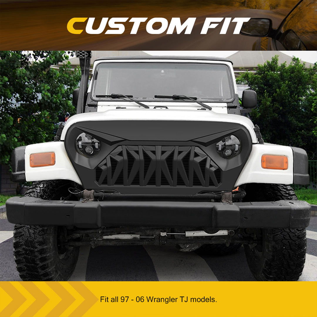 AMERICAN MODIFIED Shark Grille for 1997-2006 Jeep Wrangler TL or LJ (Open Box)