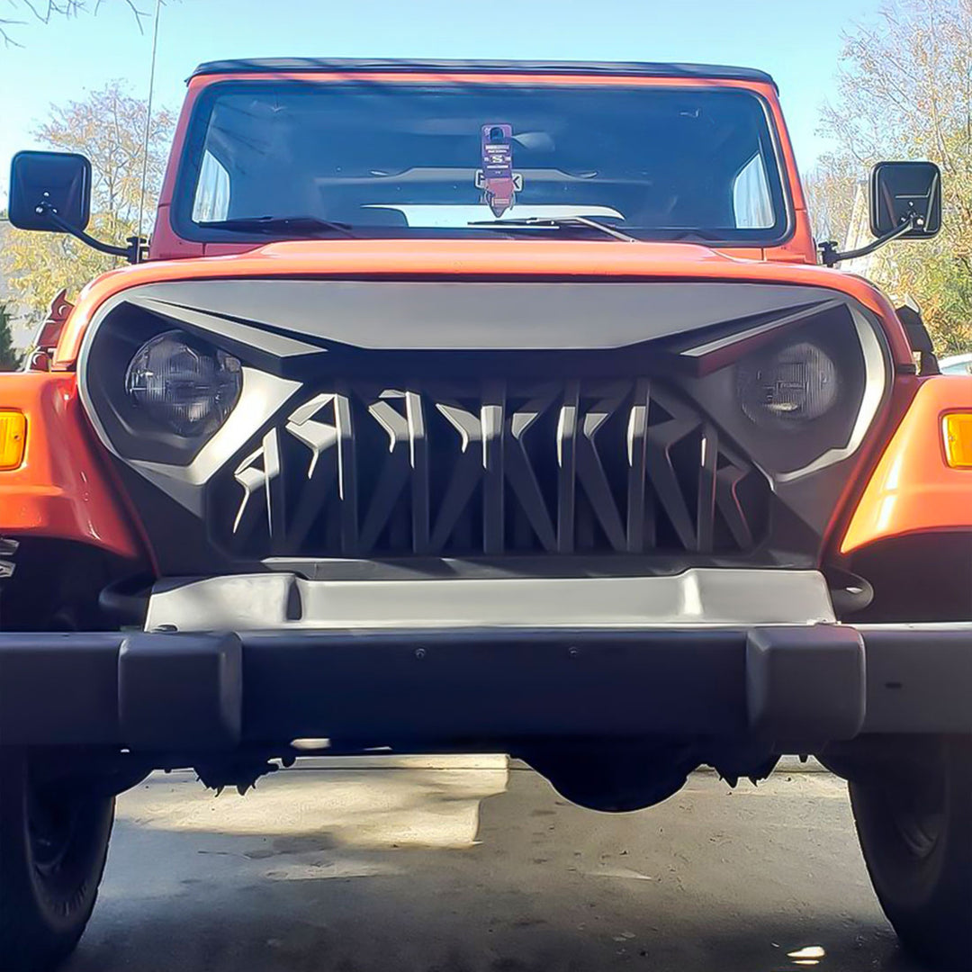 AMERICAN MODIFIED Shark Grille Compatible w/ 1997-2006 Jeep Wrangler TL or LJ