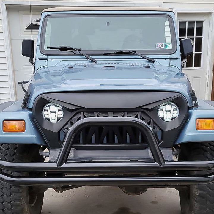 AMERICAN MODIFIED Shark Grille Compatible w/ 1997-2006 Jeep Wrangler TL or LJ