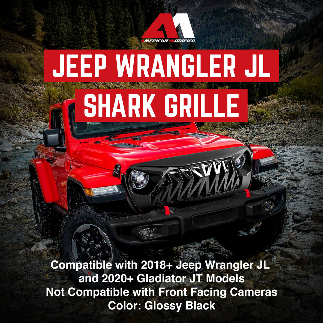 AMERICAN MODIFIED Shark Grille 2018+ Jeep Wrangler JL & 2020+ Gladiator JT(Used) - VMInnovations