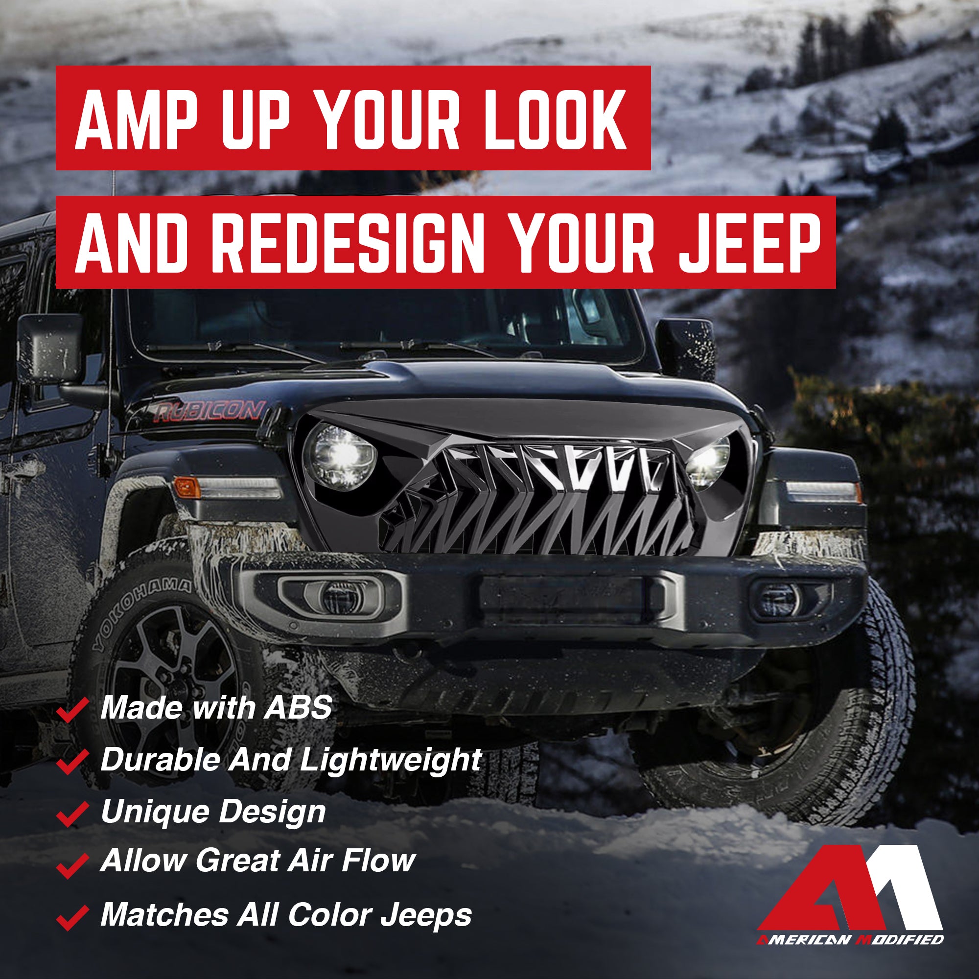 AMERICAN MODIFIED Shark 2018+ Jeep Wrangler JL & 2020+ Gladiator JT (Open Box) - VMInnovations