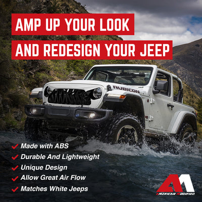 AMERICAN MODIFIED Shark Grille for 2018+ Jeep Wrangler JL & 2020+ Gladiator JT - VMInnovations