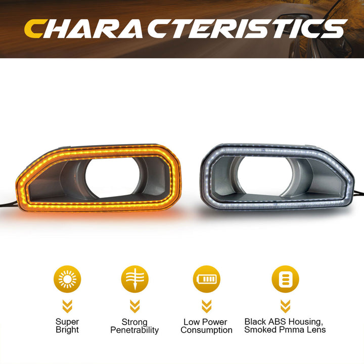 AMERICAN MODIFIED Fog Light Covers w/Turn Signal for 18-24 Wrangler JL(Open Box) - VMInnovations