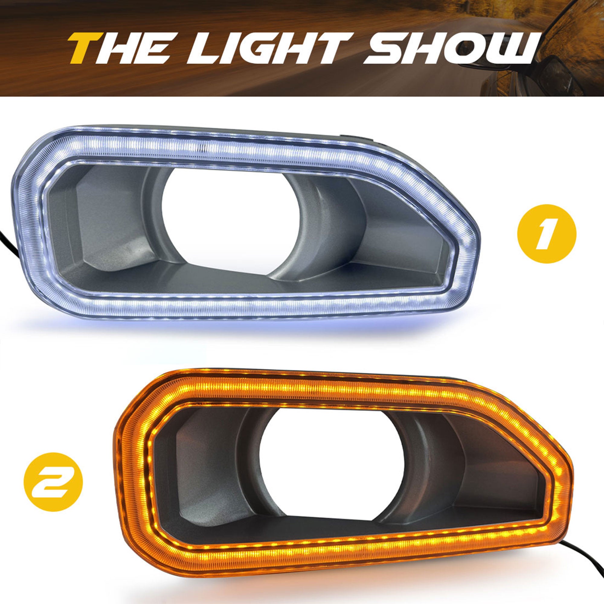 AMERICAN MODIFIED Fog Light Covers w/Turn Signal for 18-24 Wrangler JL(Open Box) - VMInnovations