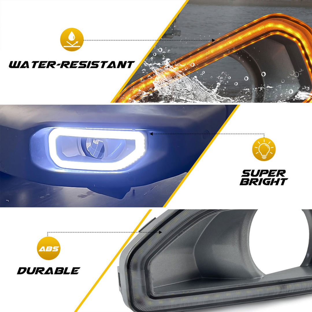 AMERICAN MODIFIED Fog Light Covers w/Turn Signal for 18-24 Wrangler JL(Open Box) - VMInnovations