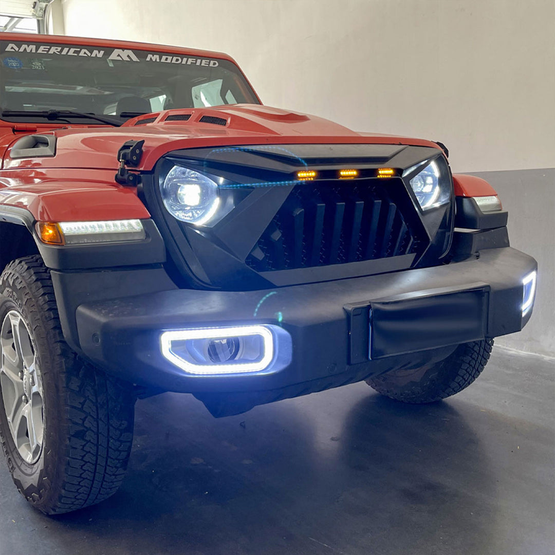 AMERICAN MODIFIED Fog Light Covers w/Turn Signal for 2018-2024 Jeep Wrangler JL