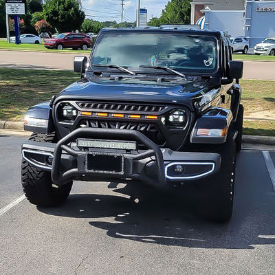 AMERICAN MODIFIED Fog Light Covers w/Turn Signal for 2018-2024 Jeep Wrangler JL - VMInnovations