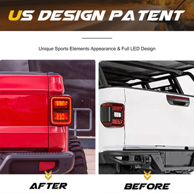 AMERICAN MODIFIED LED Tail Lights, 2020-2023 Jeep Gladiator JT, Smoke Black - VMInnovations
