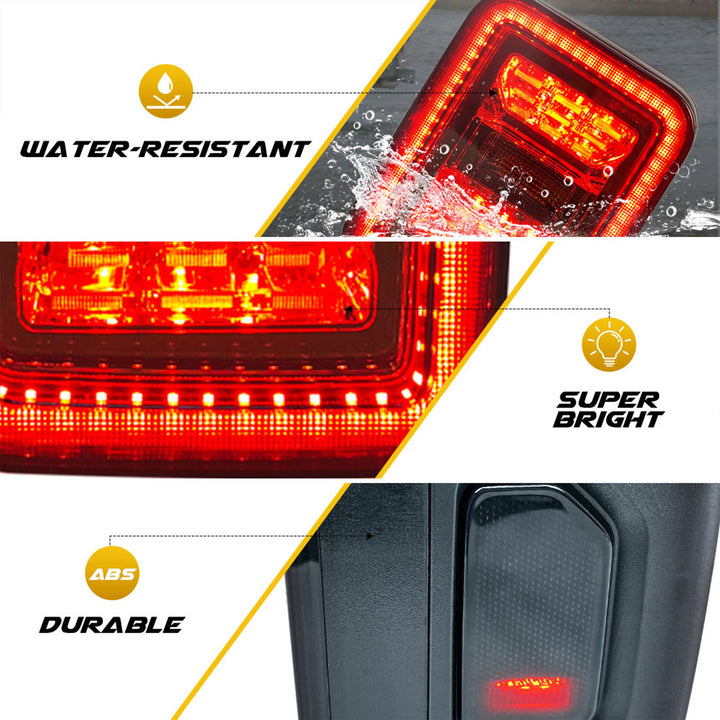 AMERICAN MODIFIED LED Tail Lights, 2020-2023 Jeep Gladiator JT, Smoke Black - VMInnovations