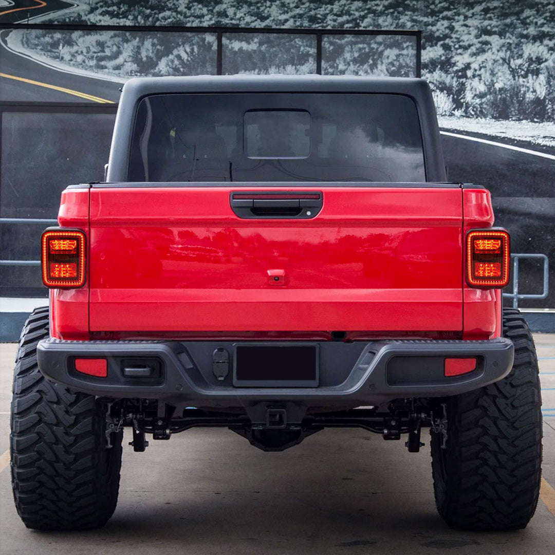 AMERICAN MODIFIED LED Tail Lights, 2020-2023 Jeep Gladiator JT, Smoke Black - VMInnovations