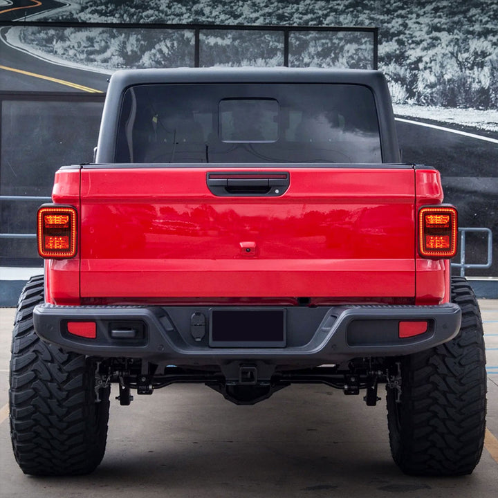 AMERICAN MODIFIED LED Tail Lights, 2020-2023 Jeep Gladiator JT, Smoke Black - VMInnovations