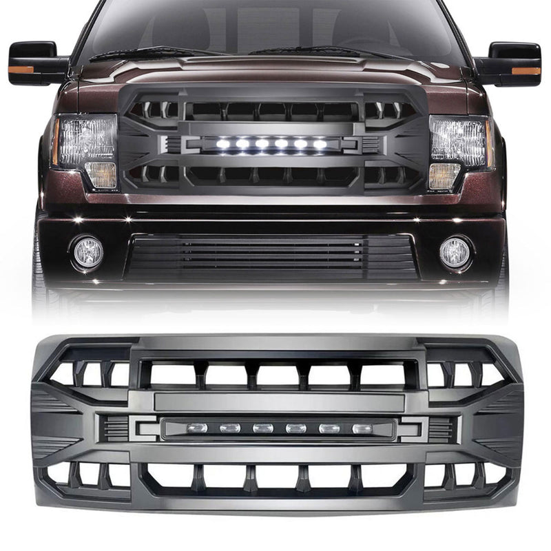 AMERICAN MODIFIED Armor Grille with Off Road Lights for 2009-2014 Ford F150
