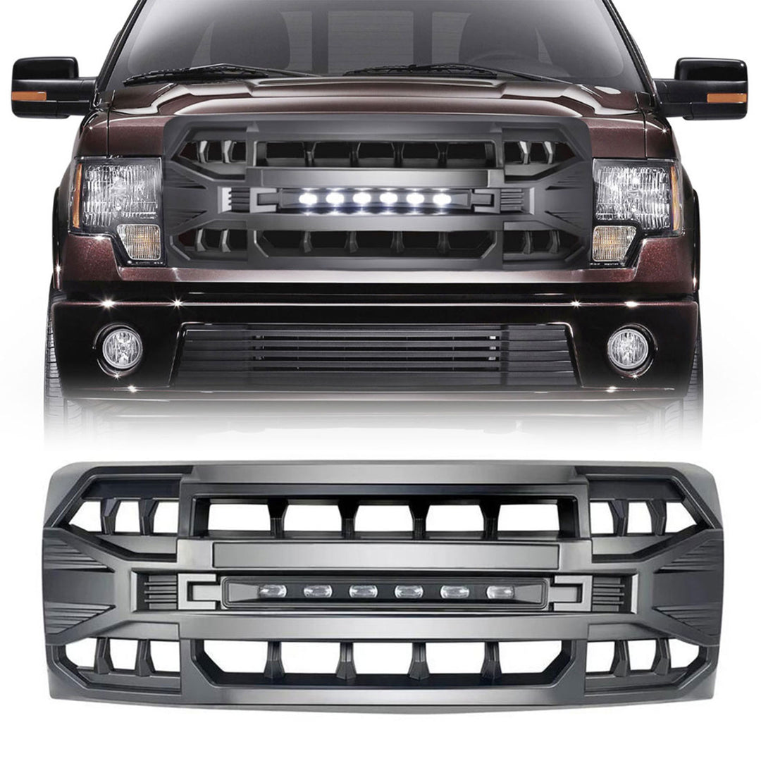 AMERICAN MODIFIED Armor Grille w/Off Road Lights for 09-14 Ford F150 (Open Box) - VMInnovations