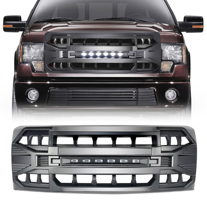 AMERICAN MODIFIED Armor Grille w/Off Road Lights for 09-14 Ford F150 (Open Box) - VMInnovations