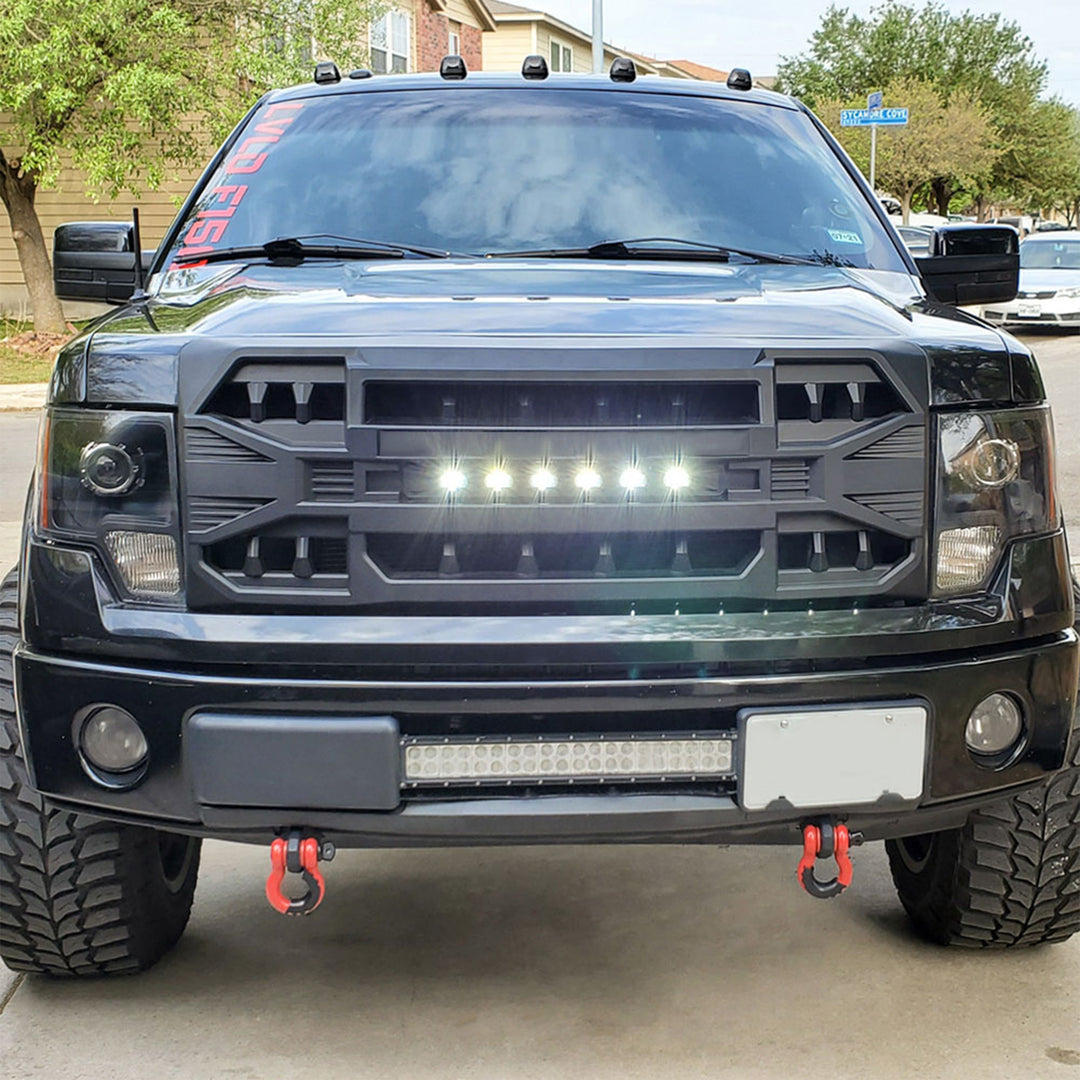 AMERICAN MODIFIED Armor Grille w/Off Road Lights for 09-14 Ford F150 (Open Box) - VMInnovations