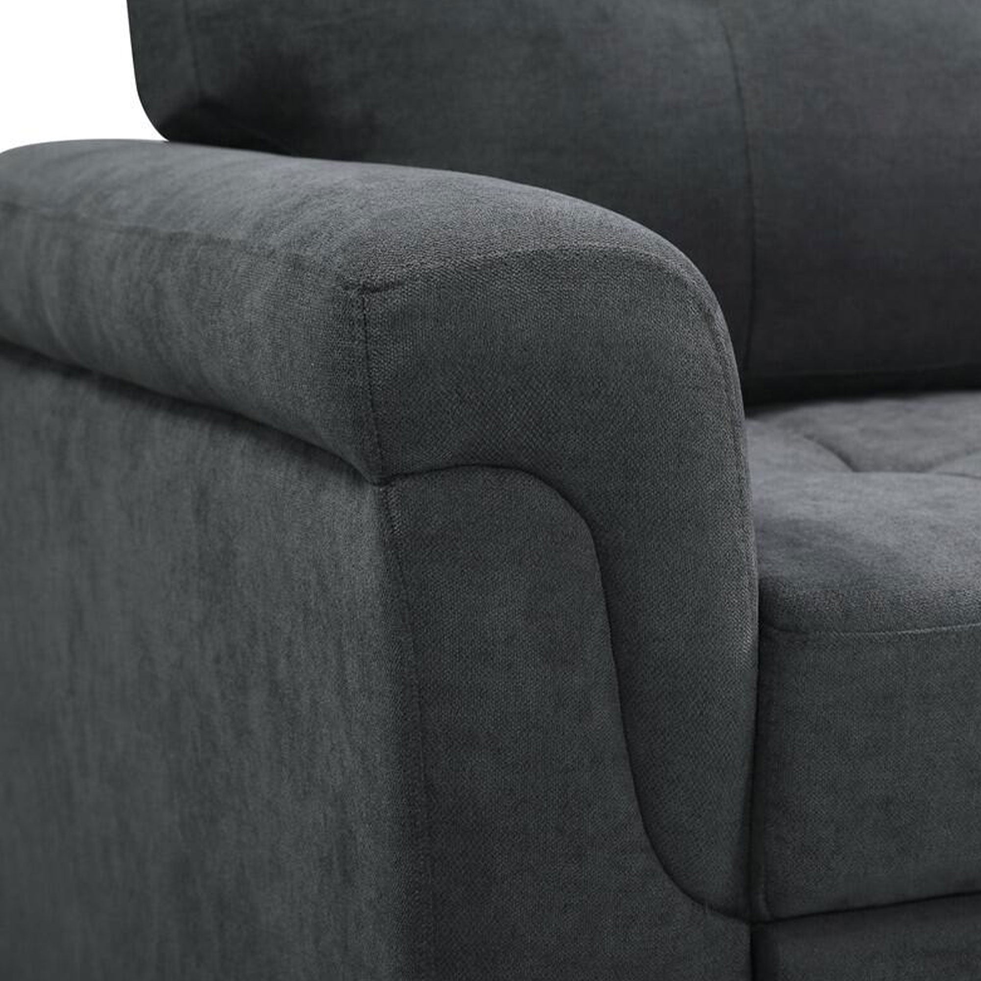 Lilola Home Lucca Performance Leather Sectional Sleeper Sofa w/Storage, Charcoal