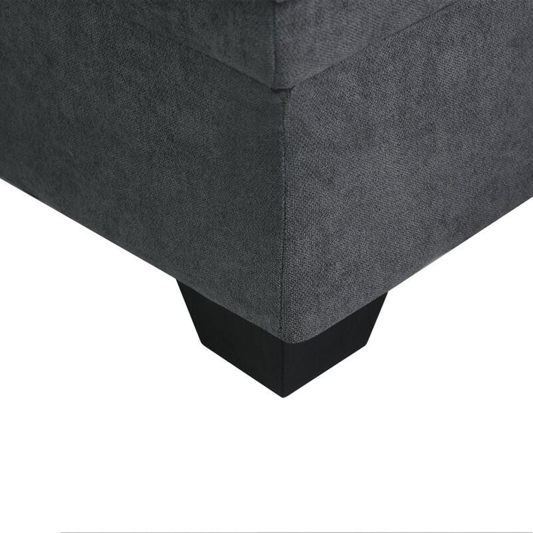 Lilola Home Lucca Performance Leather Sectional Sofa w/Storage, Charcoal (Used)