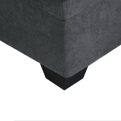 Lilola Home Lucca Performance Leather Sectional Sleeper Sofa w/Storage, Charcoal